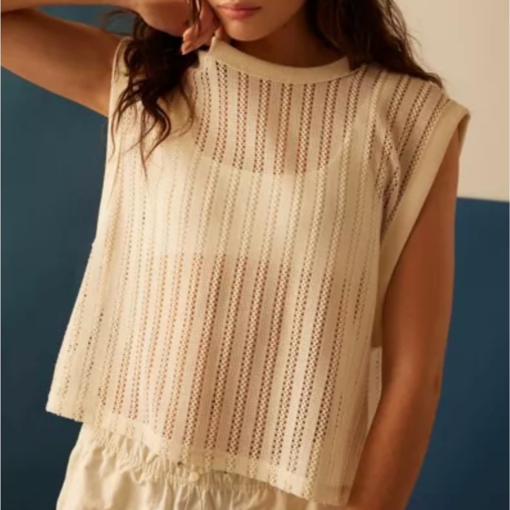 Champion UO Exclusive Open Crochet Crew Neck Tank Top